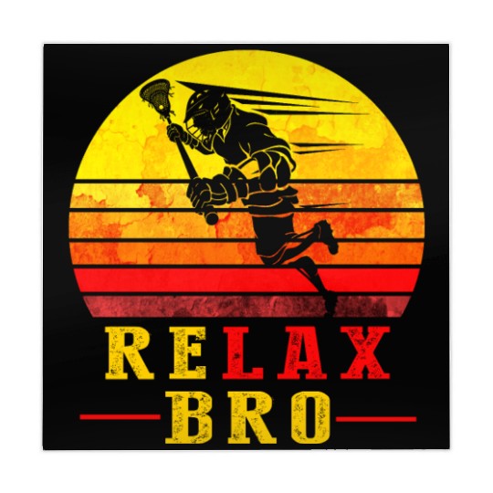 Relax Bro Lacrosse Player Gift in Retro Vintage Mahjong Mats