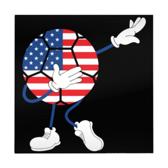 America USA Flag 4th Of July Soccer Player Mahjong Mats