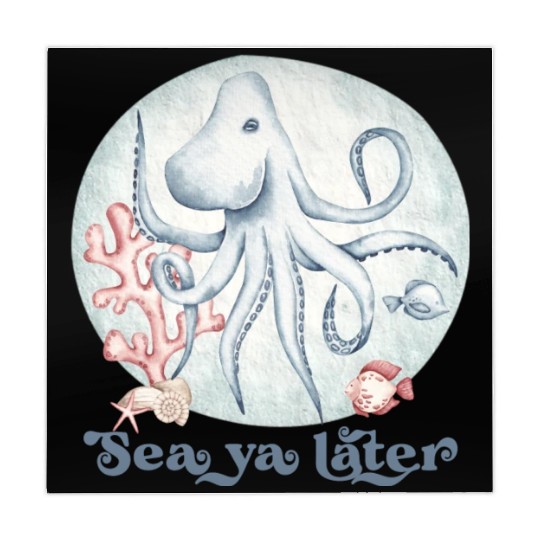 sea ya later octopus near the coral in the sea Mahjong Mats