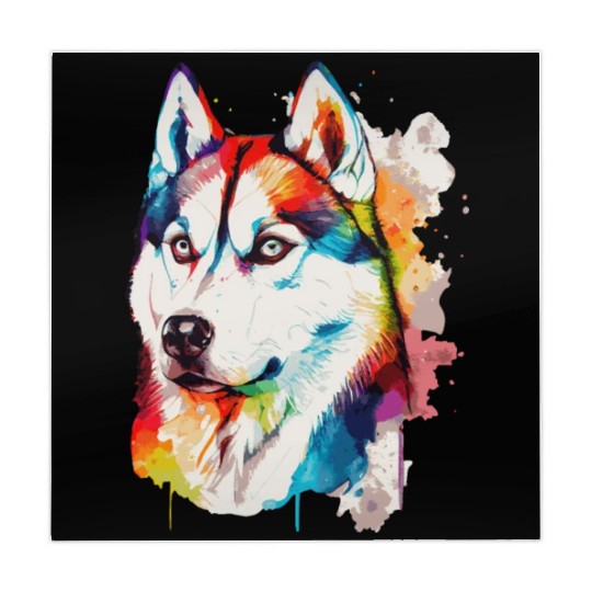Watercolor Siberian Husky Colorful Husky Dog Lover Mahjong Mats