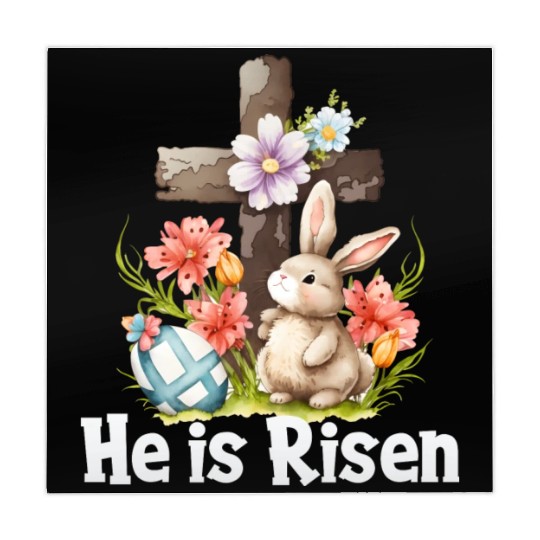 He Is Risen Cute Bunny Christianity Cross Mahjong Mats