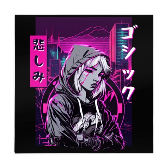 Urban Japanese Sad Anime Girl Vaporwave Aesthetic Mahjong Mats