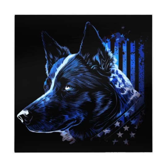 American Police Flag K9 Unit Patriotic Dog Lover Mahjong Mats