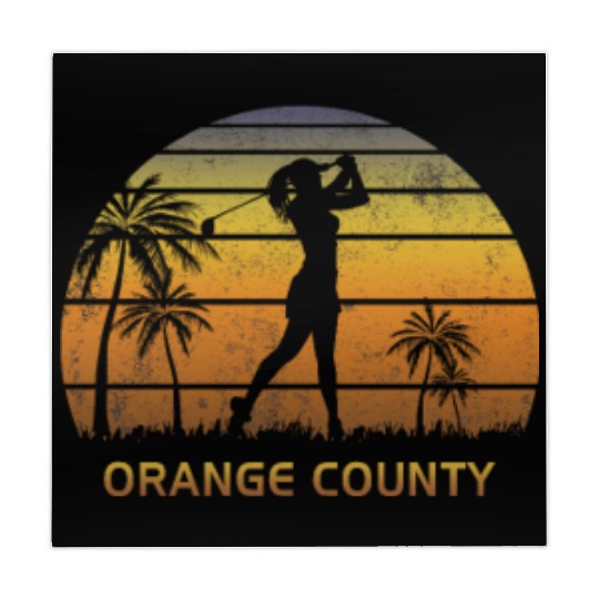 Retro Orange County Women's Golf Golfing Fan Mahjong Mats