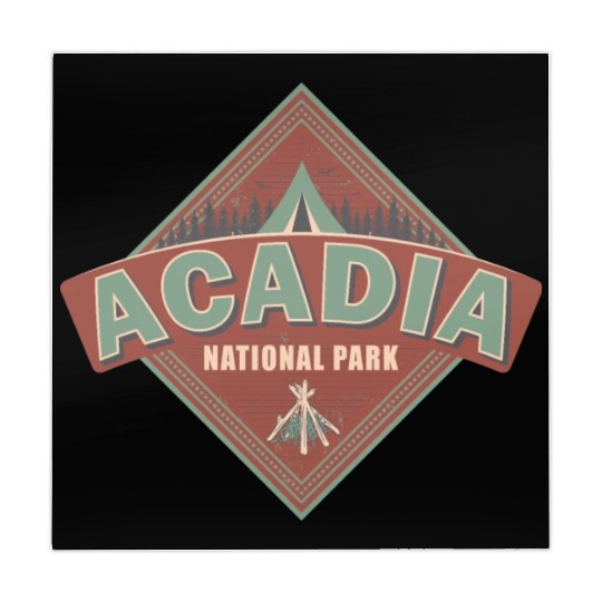 Acadia National Park Maine Vintage US Camping Mahjong Mats
