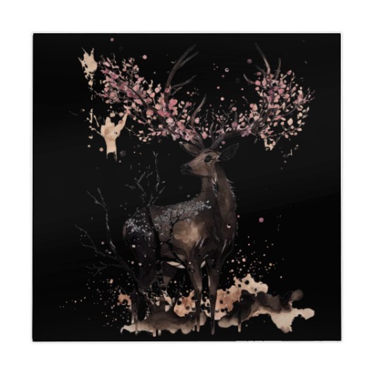 Deer Cherry blossoms Sakura tree Sumie Mahjong Mats