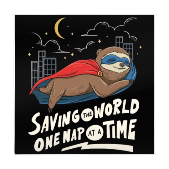 Sloth Superhero Design for Sleeping Mahjong Mats