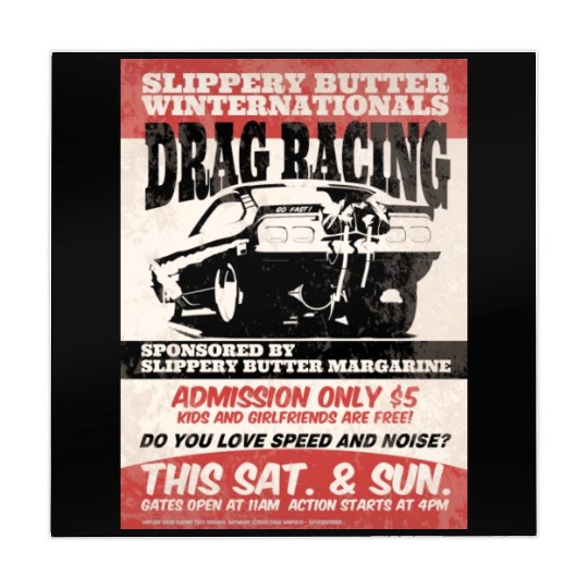 Vintage Hot Rod Classic Drag Racing Poster Mahjong Mats