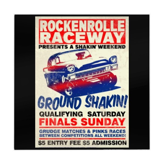 Vintage Hot Rod Classic Drag Racing Poster Mahjong Mats