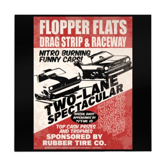 Vintage Hot Rod Classic Drag Racing Poster Mahjong Mats