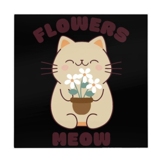 Kawaii cat and flowers, meow! Mahjong Mats