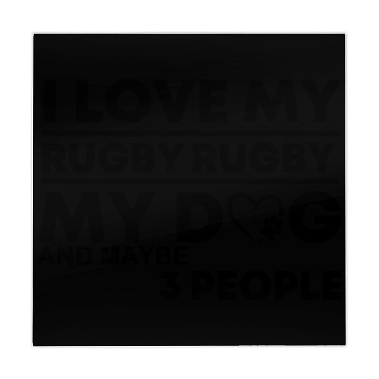I Love My Rugby my dog and maybe 3 people birthday Mahjong Mats