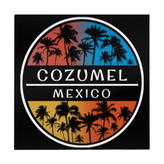 Cozumel Mexico Stylish Vacation Souvenir Palm Tree Mahjong Mats