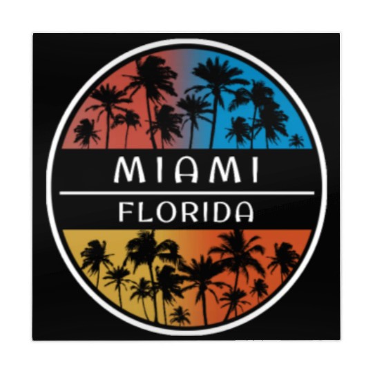 Miami Florida Stylish Vacation Souvenir Palm Tree Mahjong Mats