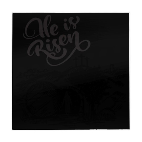 He Is Risen - Black Drawing HD Mahjong Mats