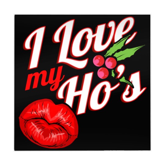 I Love My Ho s Kissing Mouth Mistletoe Christmas Mahjong Mats