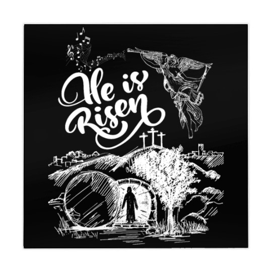 He Is Risen- White Drawing Angel HD Mahjong Mats