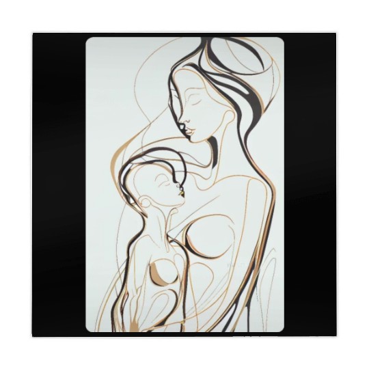 Black, Gold & White Abstract Mother & Daughter Mahjong Mats