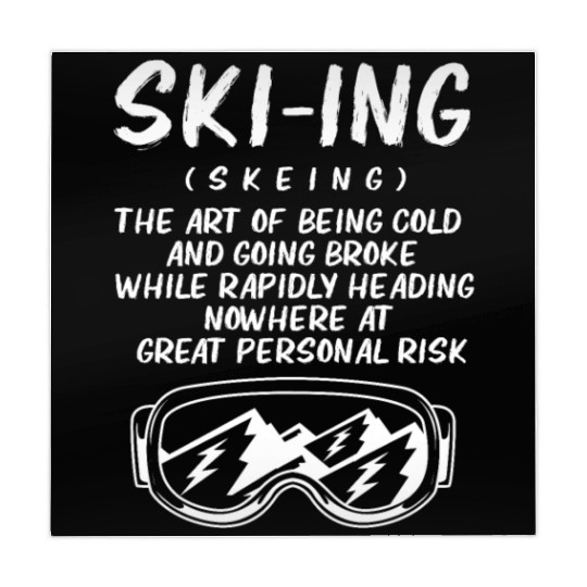Skiing Definition Funny Ski Goggles Mahjong Mats