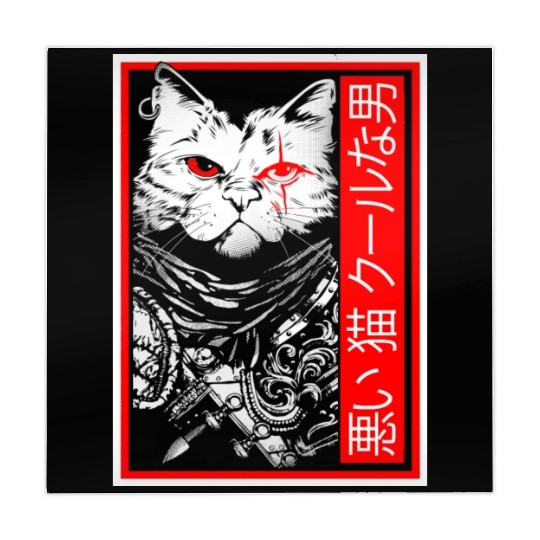 Samurai Cat: "Bad Cat, Cool Dude" with Japanese Te Mahjong Mats