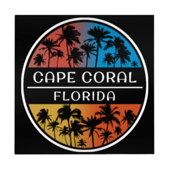 Cape Coral Florida Stylish Vacation Souvenir Palm Mahjong Mats