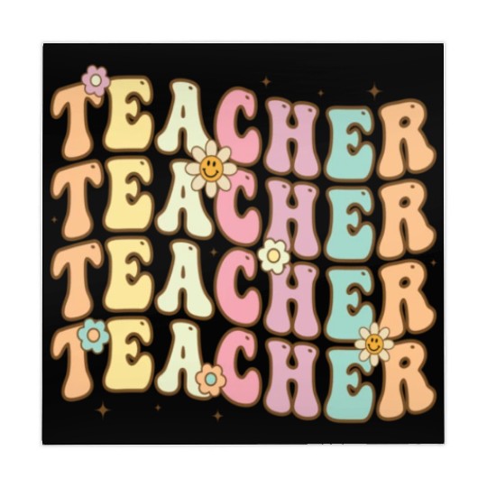 Retro Groovy Teacher Inspirational Colorful Back Mahjong Mats