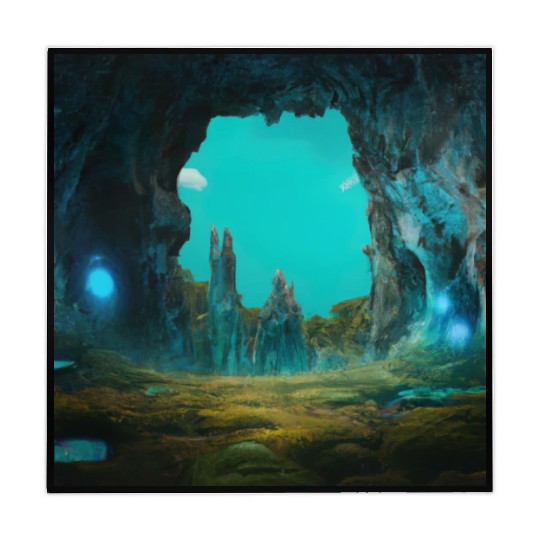 Bioluminescent Underground Landscapes Mahjong Mats
