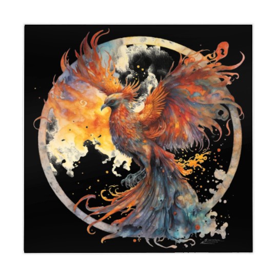 Fire Phoenix Watercolor Clipart Mahjong Mats