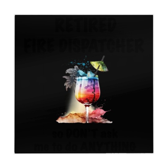 Retired Fire Dispatcher Vacation Tropical Cocktail Mahjong Mats