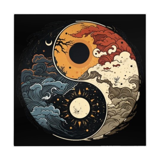 Sun and moon yin yang Mahjong Mats