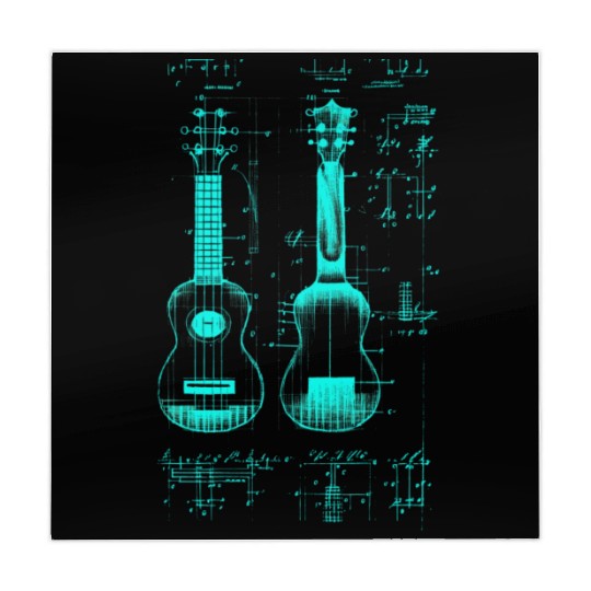 Ukulele Leonardo Da Vinci Sketch Blueprint Mahjong Mats