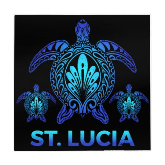 Vintage St. Lucia Ocean Blue Sea Turtle Souvenirs Mahjong Mats