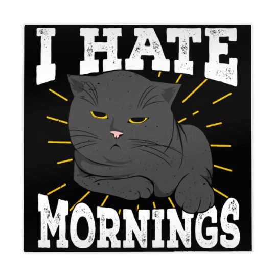 I Hate Mornings Cat Long Sleeper Gift Mahjong Mats