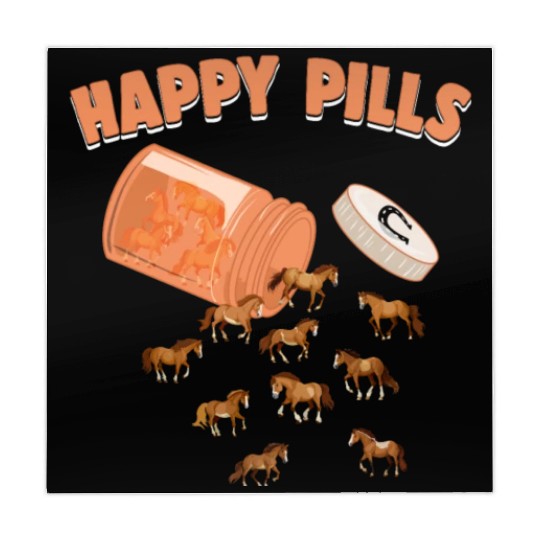Happy Pills Horse Funny Farm Animal Lovers Humor Mahjong Mats