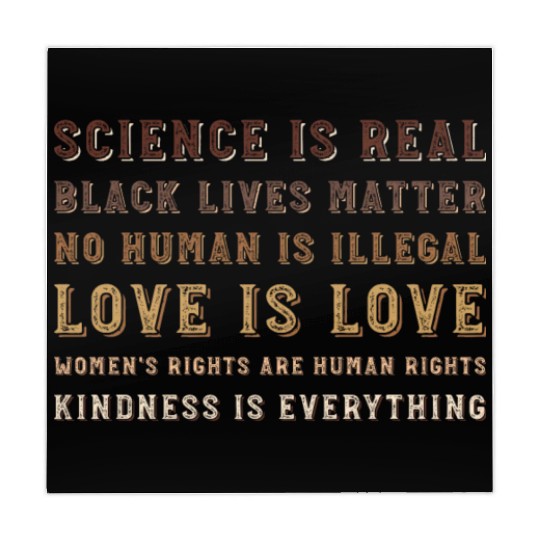 science is real black lives matter no human Mahjong Mats