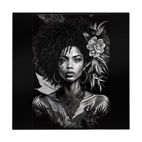 Black-and-White Afrocentric Art Mahjong Mats