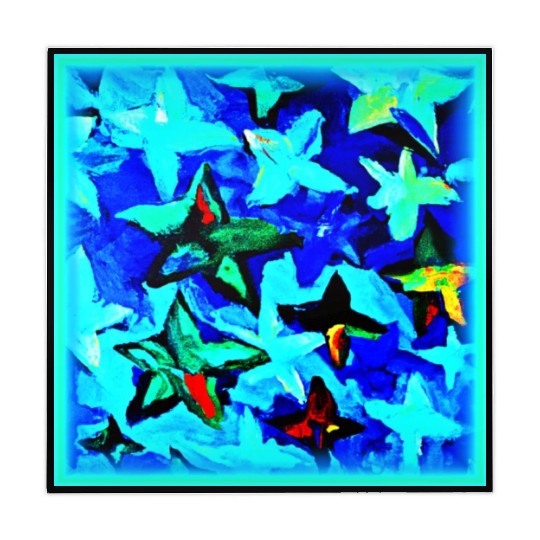 Blue Starry Night Sky Painting. Buy Now Mahjong Mats