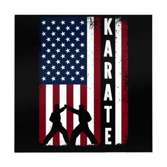 Karate Vintage Us Flag Mahjong Mats