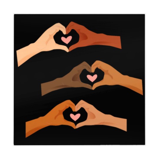 Watercolor Multi Hands Making Hearts Mahjong Mats