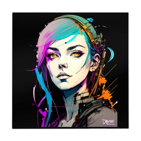 A Digital Diva Stunning Cyberpunk Beautiful Girl Mahjong Mats