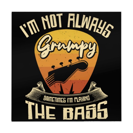 Grumpy Bassist Playing Bass Guitar Music Mahjong Mats