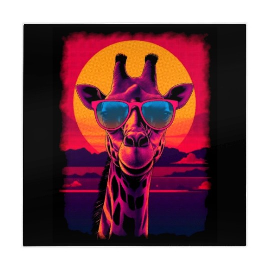 80s Synthwave Giraffe Mahjong Mats