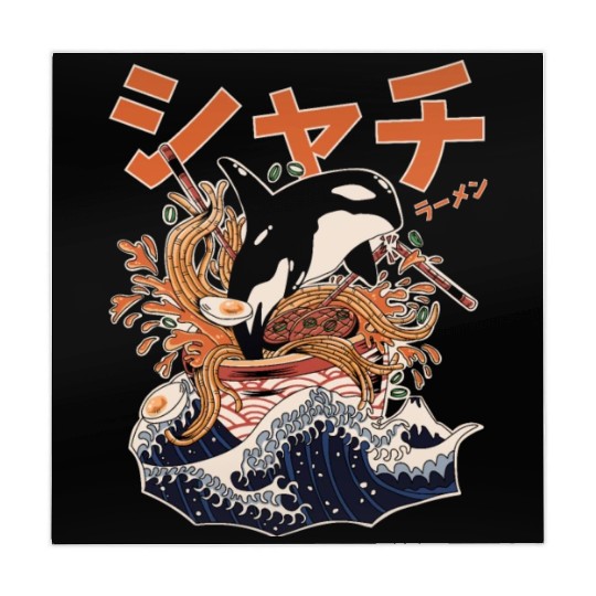 The Great Orca Killer Whale Ramen (Japanese Text) Mahjong Mats