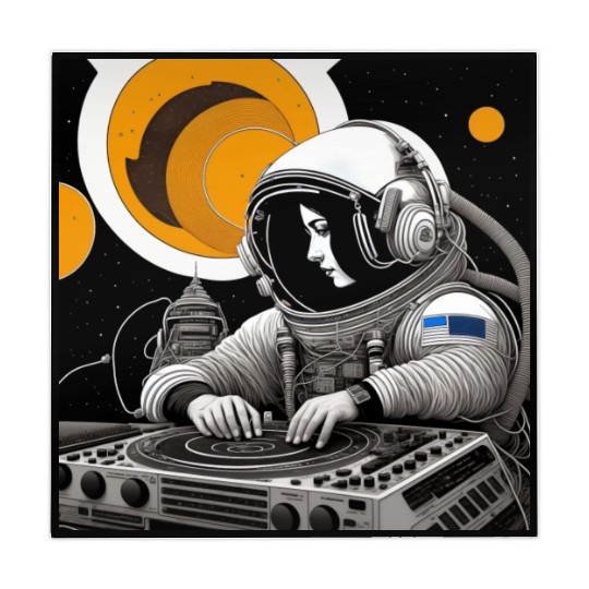 Intricate detailed artwork of astronauts using Mahjong Mats