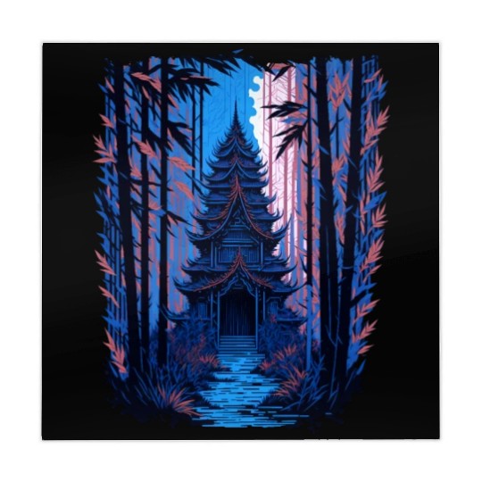 Japanese Temple in a Bamboo Forest Mahjong Mats