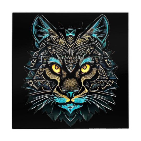 Cat Abstract Ornament Mandala | Cat Design Mahjong Mats