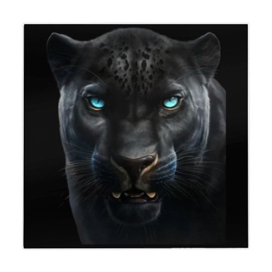 Black panther with blue eyes design wild animal Mahjong Mats