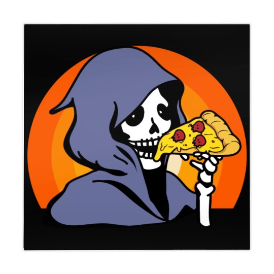 Retro Halloween Pizza Lover Ghost Grim Reaper Mahjong Mats