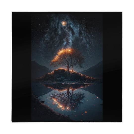 sky Night Surreal stars galaxy nature Tree night Mahjong Mats