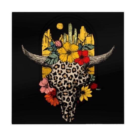 Leopard Floral Boho Cow Western Cowgirl flowers Mahjong Mats